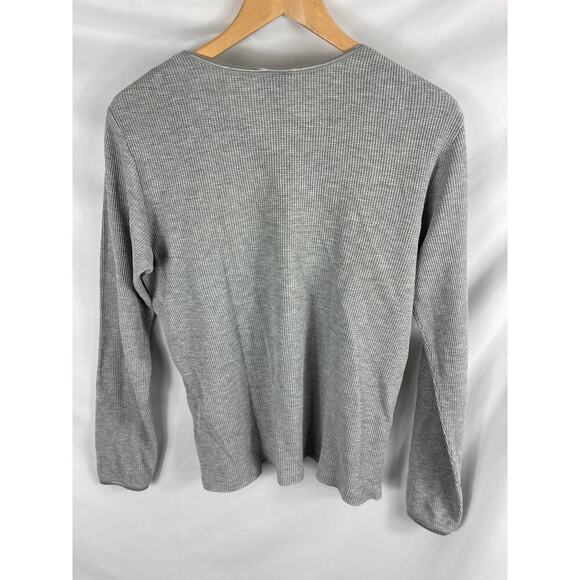 Lands End Grey Waffle Knit Top Size Medium - Picture 3 of 3